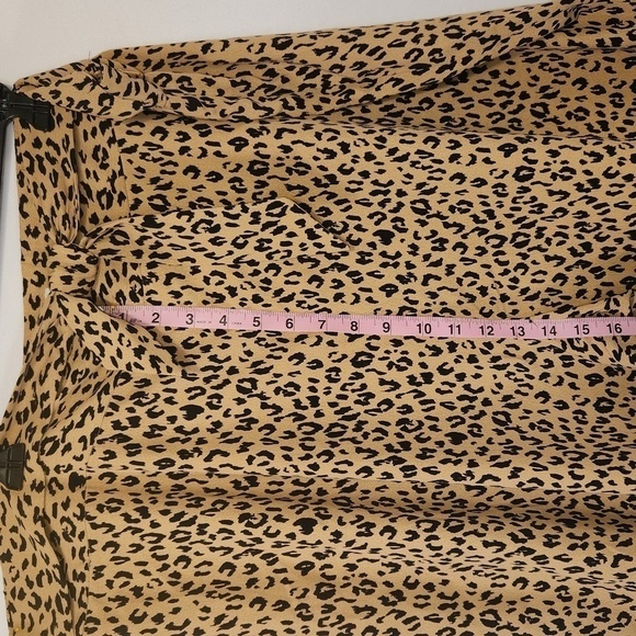 LEITH Nordstrom Animal Print Wide Leg Tie Front Crop High Rise Waist Pants 3X - Picture 11 of 15